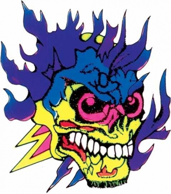 Sticker Flaming skull