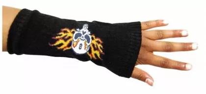 Armstulpen mit Totenkopf in Flammen-Muster