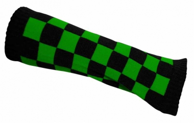 Arm sleeves with black and green chess pattern