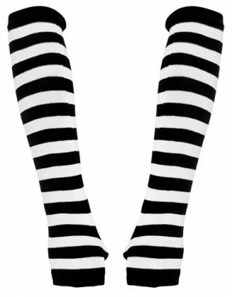 Arm sleeves Black White Striped