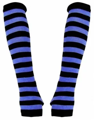 Schwarz Blau Gestreifte Armwärmer