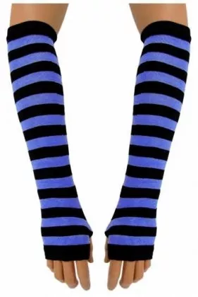 Schwarz Blau Gestreifte Armwärmer