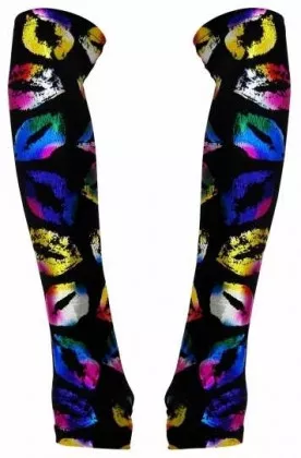Arm sleeves with multicolored Lips