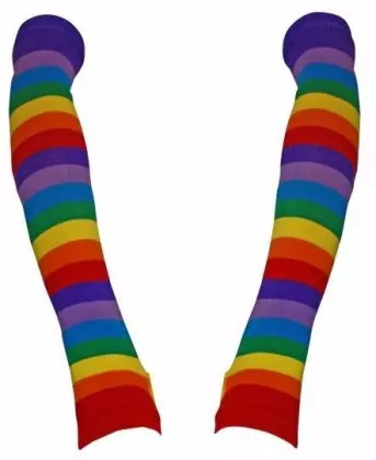Armwärmer mit Regenbogen Streifen