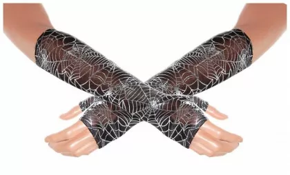 Armwärmer mit Spinnennetz Muster
