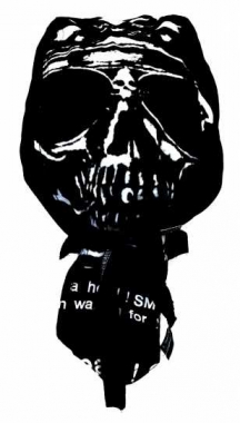 Bandana Cap Black with Skull