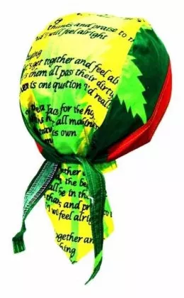 Bandana Cap Cannabis Leaf Rasta Quote