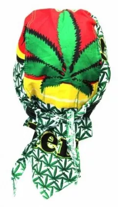 Bandana Cap Rasta Cannabis Leaf