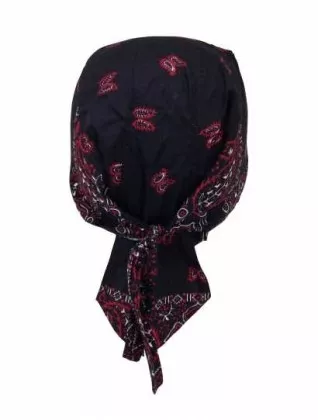 Bandana Kopftuch Schwarz Rot Paisley