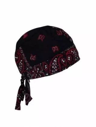 Bandana Kopftuch Schwarz Rot Paisley