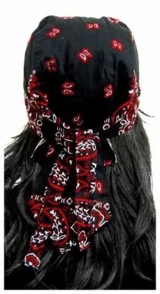 Bandana Kopftuch Schwarz Rot Paisley