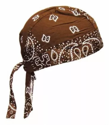Bandana Kopftuch Braun Weiß Paisley