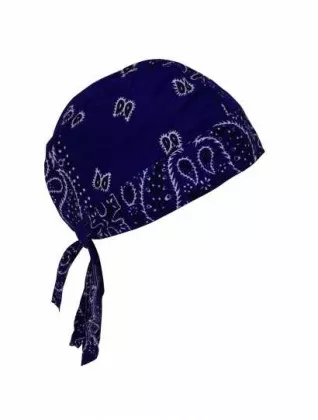 Bandana Kopftuch Dunkelblau Weiß Paisley