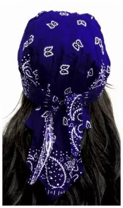Bandana Kopftuch Dunkelblau Weiß Paisley