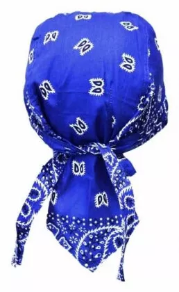 Bandana Kopftuch Blau Weiß Paisley