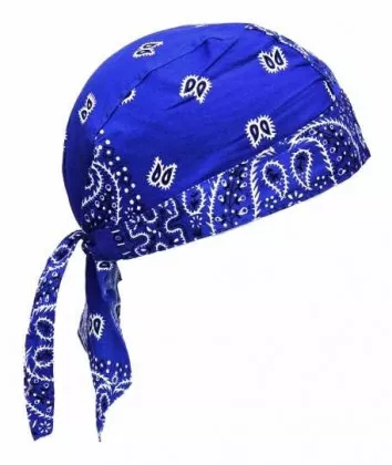 Bandana Kopftuch Blau Weiß Paisley