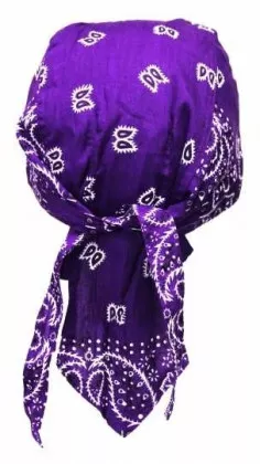 Kopftuch Lila Weiß Paisley Bandana