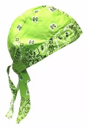 Bandana Kopftuch Hellgrün Weiß Paisley