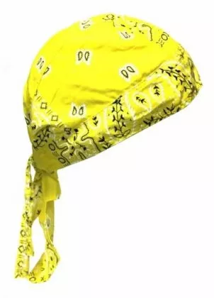 Bandana Kopftuch Gelb Weiß Paisley