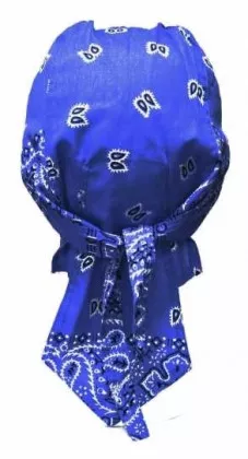 Bandana Kopftuch Paisley Blau Weiß