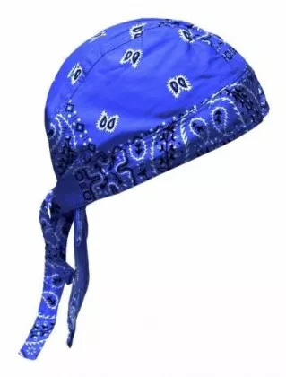 Bandana Kopftuch Paisley Blau Weiß