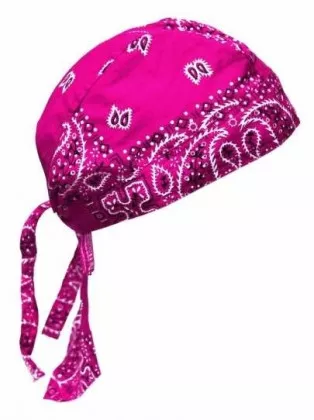 Bandana Kopftuch Rosa Weiß Paisley