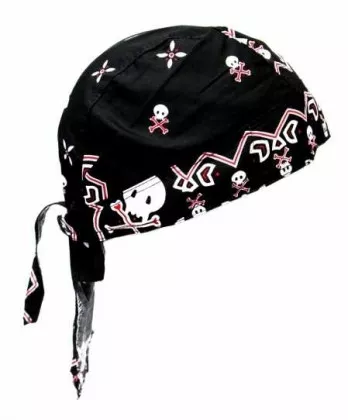 Bandana Kopftuch Schwarz Kleine Totenköpfe