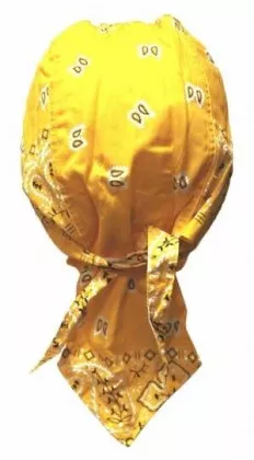 Bandana Kopftuch Paisley Gelb Weiß