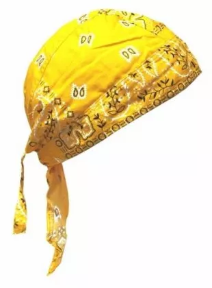 Bandana Kopftuch Paisley Gelb Weiß