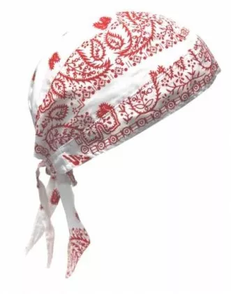 Bandana Kopftuch Weiß Rot Paisley