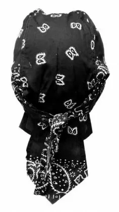 Bandana Kopftuch Schwarz Weiß Paisley
