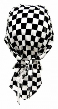 Bandana Cap Black and White Chess Pattern