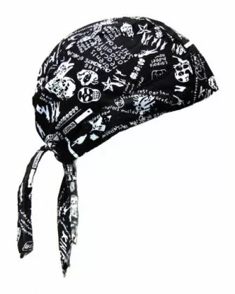 Bandana Kopftuch Totenkopf Typographie