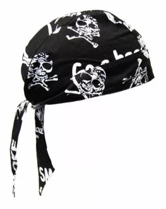 Bandana Kopftuch Schwarz Totenkopfmund