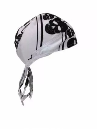 Bandana Kopftuch Weiß Schwarz Totenköpfe