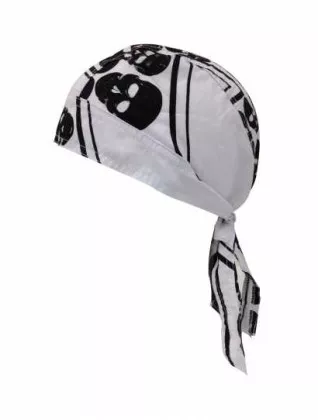 Bandana Kopftuch Weiß Schwarz Totenköpfe