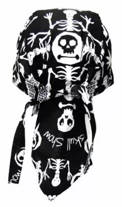 Bandana Kopftuch Schwarz Skull Show