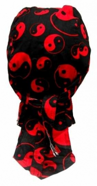 Bandana Kopftuch Schwarz Rot Yin Yang