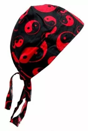 Bandana Kopftuch Schwarz Rot Yin Yang