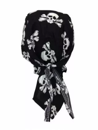 Bandana Cap Black & Skulls