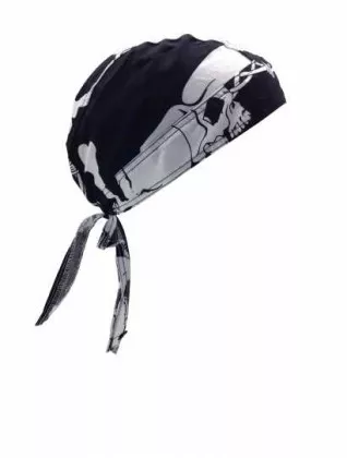Bandana Kopftuch Schwarz mit großem Totenkopf