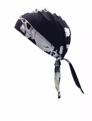 Bandana Kopftuch Schwarz mit großem Totenkopf