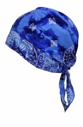 Bandana Kopftuch Blaues Batik Paisley