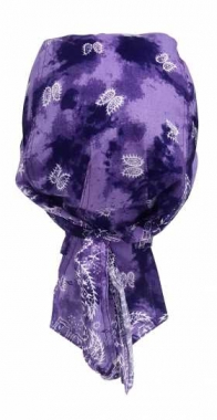 Bandana Cap Purple Batik Paisley
