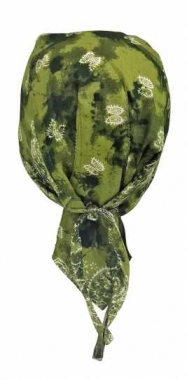 Bandana Kopftuch Olivgrünes Batik Paisley