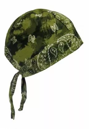 Bandana Kopftuch Olivgrünes Batik Paisley