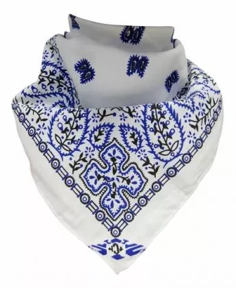 Bandana Halstuch Paisley Weiß Blau