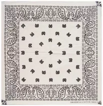 Bandana Halstuch Paisley Weiß Schwarz