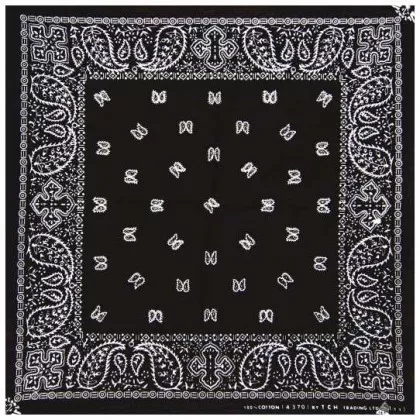 Bandana Halstuch Paisley Schwarz Weiß