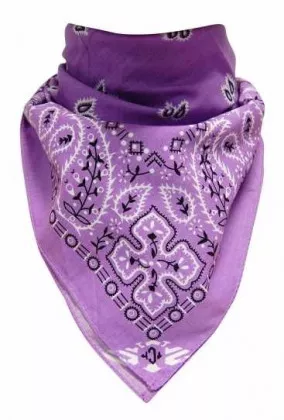 Biker Bandana Halstuch Paisley Muster Lavendel
